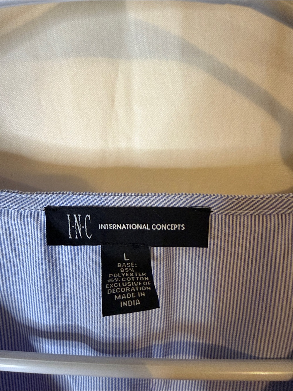 INC International Concepts Light Blue Wrap Blouse with Coral Floral Embroidery - Picture 2 of 6